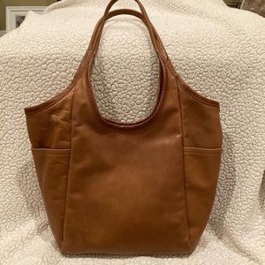 *** SOLD *** Rough and Tumble large minimal tote in Mojave with saddle trim